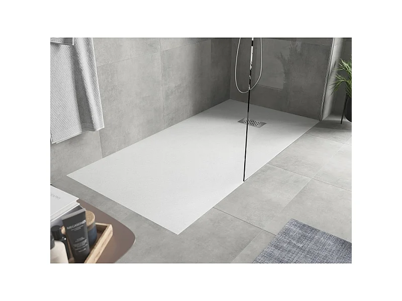 Mexen Hugo receveur de douche rectangulaire SMC 180 x 90 cm, blanc, grille inox - 42109018-X