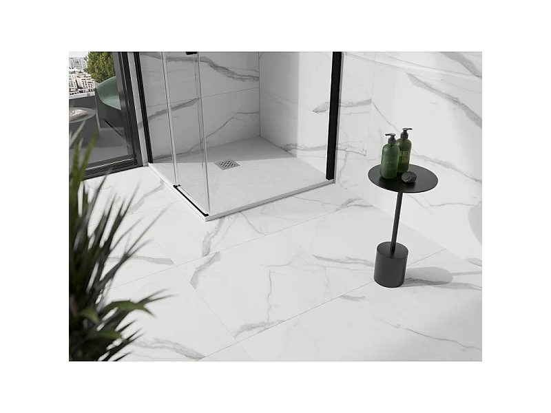 Mexen Stone+ vierkante composiet douchebak 90 x 90 cm, wit - 44109090