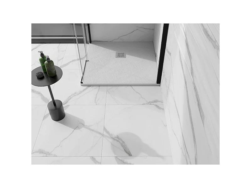Mexen Stone+ vierkante composiet douchebak 90 x 90 cm, wit - 44109090