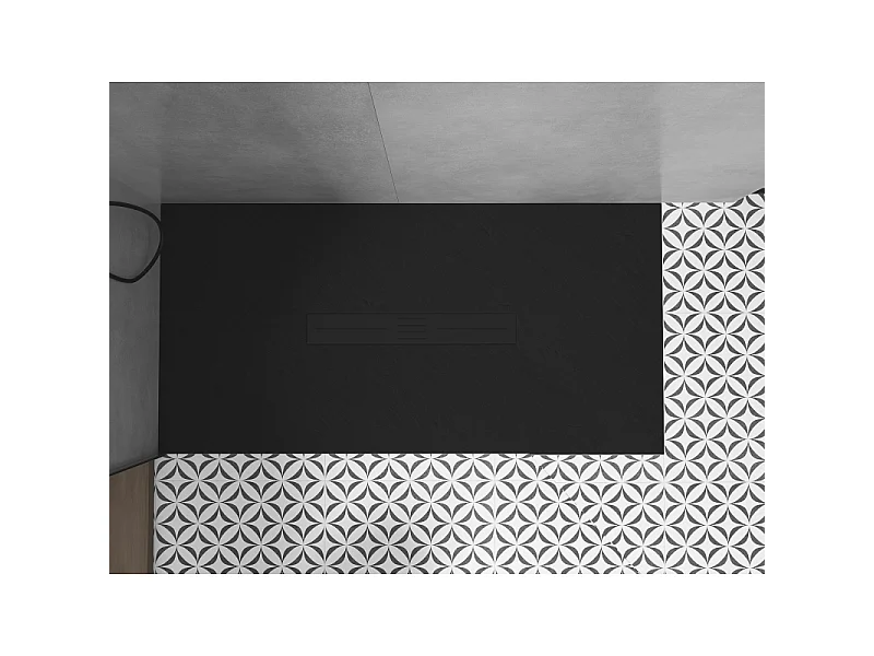 Mexen Toro rectangular shower tray SMC 150 x 70 cm, black, black cover - 43707015-B
