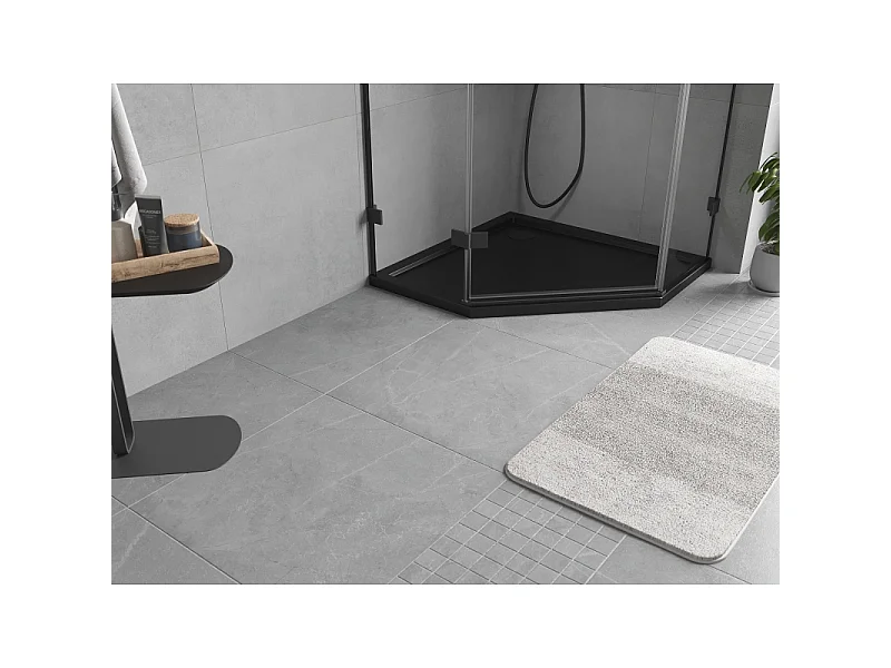 Mexen Flow Fünfeck-Duschtasse Slim 80 x 80 cm, Schwarz Matt - 46P708080