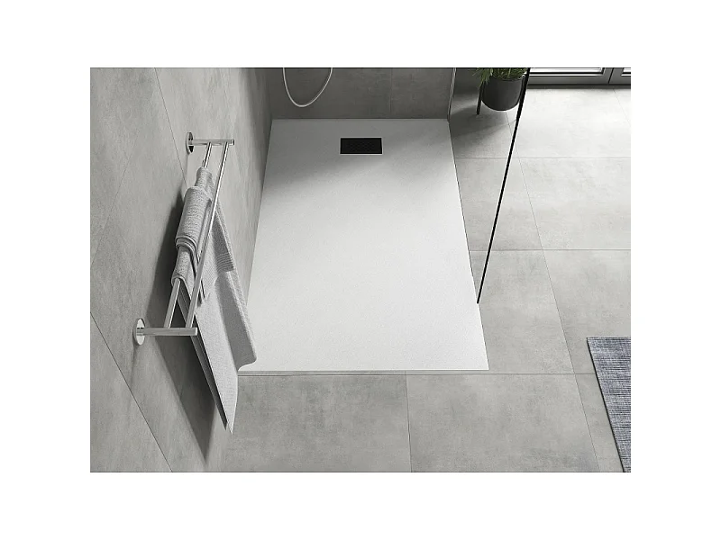 Mexen Hugo rechthoekige douchebak SMC 140 x 90 cm, wit, zwarte afdekking - 42109014-B