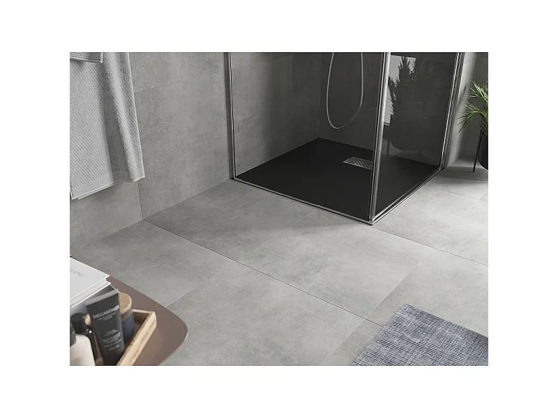 Mexen Hugo brodzik kwadratowy SMC 80 x 80 cm, czarny, maskownica inox - 42708080-X