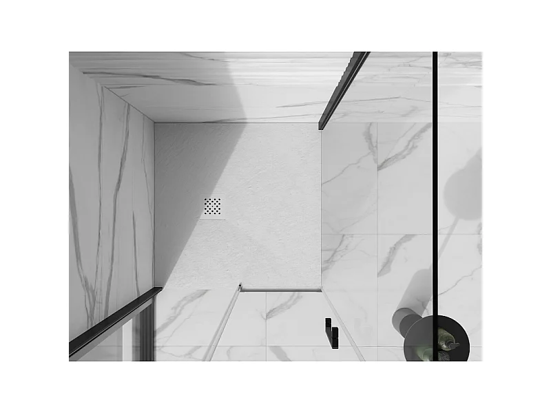 Mexen Stone+ composite shower tray square 80 x 80 cm, white, white cover - 44108080-W