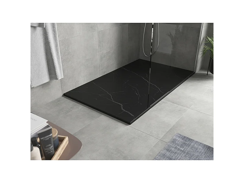 Mexen Hugo Rechteckige Duschwanne SMC 160 x 90 cm, schwarzer Stein - 42759016