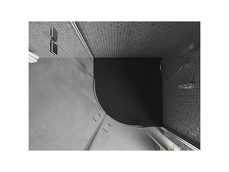 Mexen Bert halfronde SMC douchebak 90 x 90 cm, zwart - 4KR709090