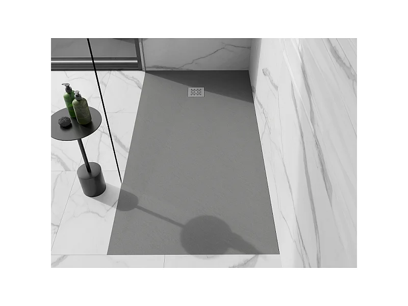 Mexen Stone+ plato de ducha de material compuesto rectangular 160 x 100 cm, gris hormigón - 44611016