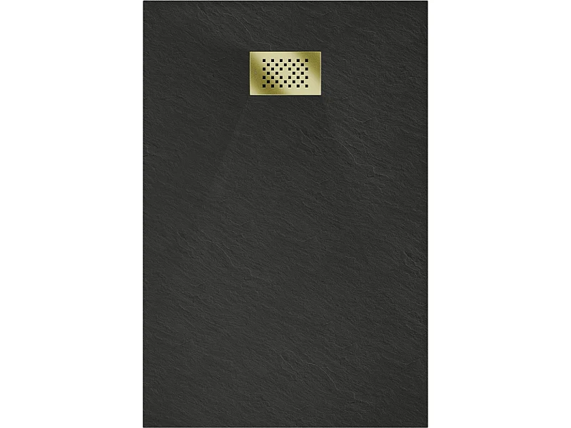Mexen Hugo receveur de douche rectangulaire SMC 100 x 80 cm, noir, cache doré - 42708010-G