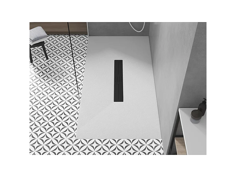 Mexen Toro base de duche retangular SMC 150 x 90 cm, branco, cobertura preta - 43109015-B