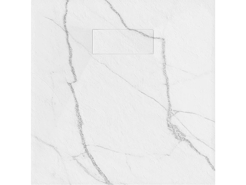 Mexen Hugo quadratische Duschwanne SMC 80 x 80 cm, weißer Stein - 42158080