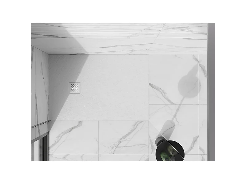Mexen Stone+ receveur de douche en composite rectangulaire 100 x 80 cm, blanc, cache blanc - 44108010-W