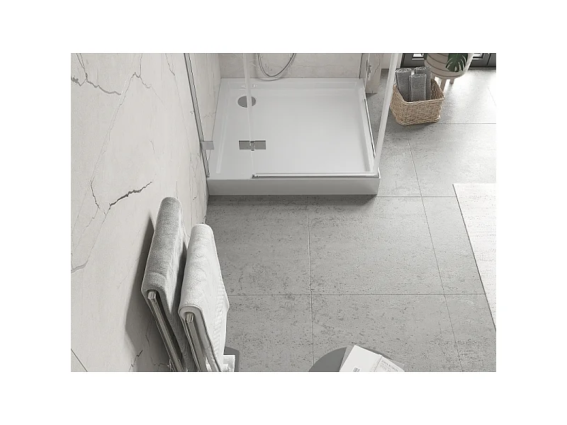 Mexen Flow+ brodzik kwadratowy 90 x 90 cm, biały połysk - 46S109090H