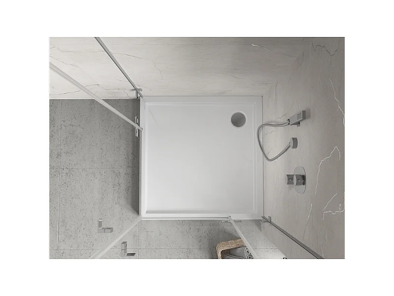 Mexen Flow+ brodzik kwadratowy 90 x 90 cm, biały połysk - 46S109090H