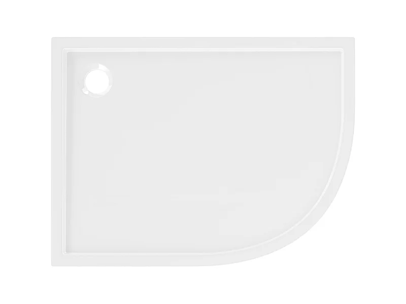 Mexen Flow receveur de douche semi-circulaire asymétrique slim gauche 100 x 90 cm, blanc brillant - 46Q109010L