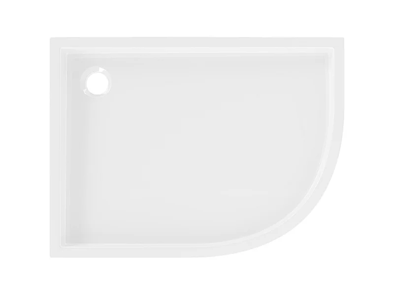 Mexen Flow+ receveur de douche semi-circulaire asymétrique gauche 100 x 80 cm, blanc brillant - 46Q108010LH