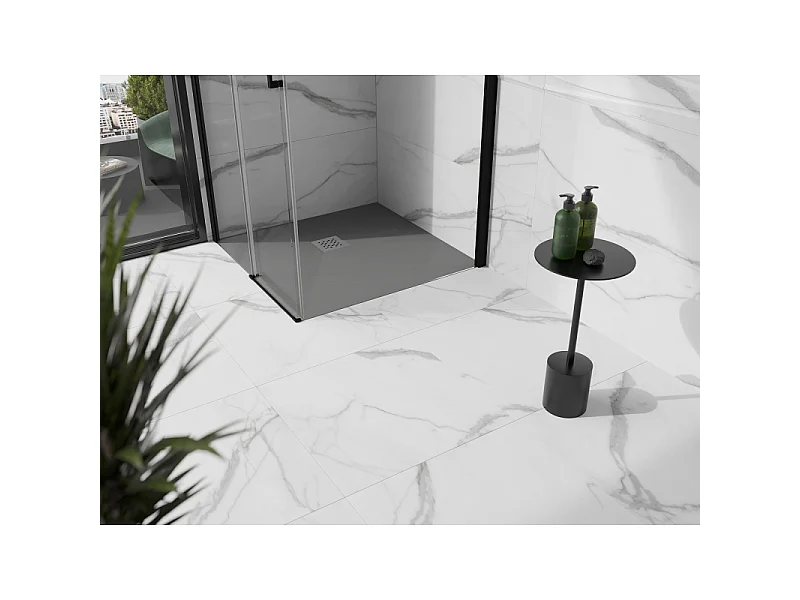 Mexen Stone+ quadratische Composite-Duschwanne 90 x 90 cm, grau-beton - 44619090