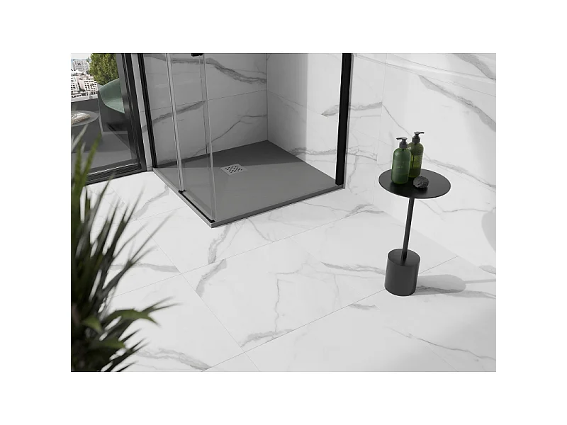 Mexen Stone+ quadratische Composite-Duschwanne 90 x 90 cm, grau-beton - 44619090