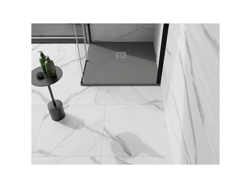 Mexen Stone+ quadratische Composite-Duschwanne 90 x 90 cm, grau-beton - 44619090