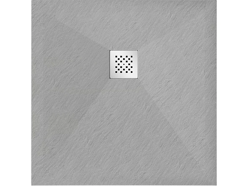 Mexen Stone+ quadratische Composite-Duschwanne 90 x 90 cm, grau-beton - 44619090