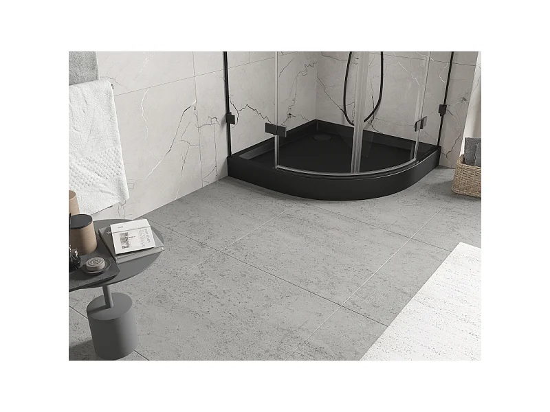 Mexen Flow+ receveur de douche semi-circulaire 90 x 90 cm, noir mat - 46Q709090H