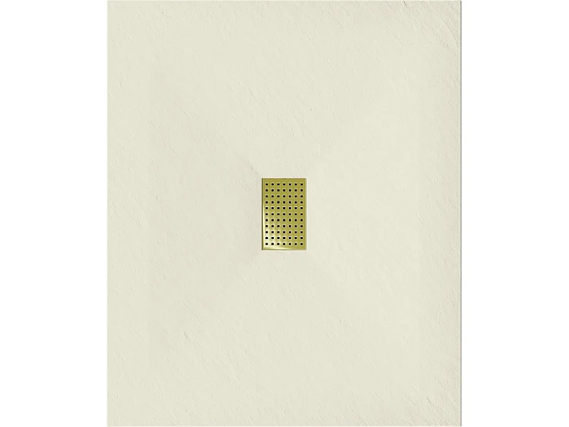 Mexen Hugo receveur de douche rectangulaire SMC 120 x 100 cm, beige, cache doré - 42691012-G