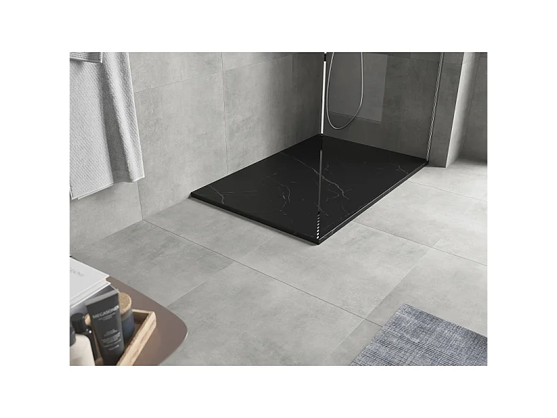 Mexen Hugo Rechteckige Duschwanne SMC 120 x 70 cm, schwarzer Stein - 42757012