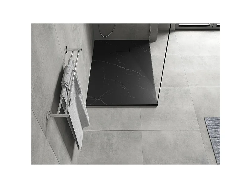 Mexen Hugo Rechteckige Duschwanne SMC 120 x 70 cm, schwarzer Stein - 42757012