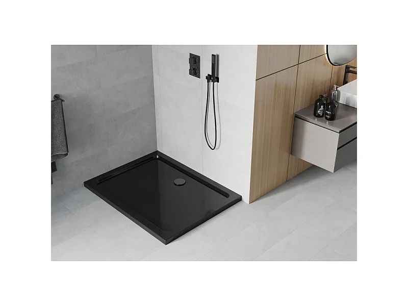 Mexen Flat piatto doccia rettangolare slim 120 x 100 cm, nero, sifone nero - 40701012B