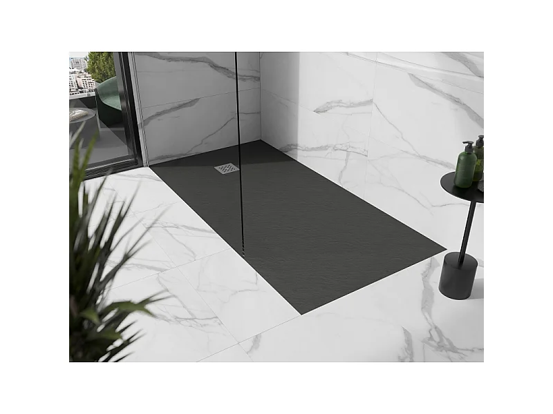 Mexen Stone+ receveur de douche rectangulaire en composite 180 x 90 cm, anthracite - 44719018