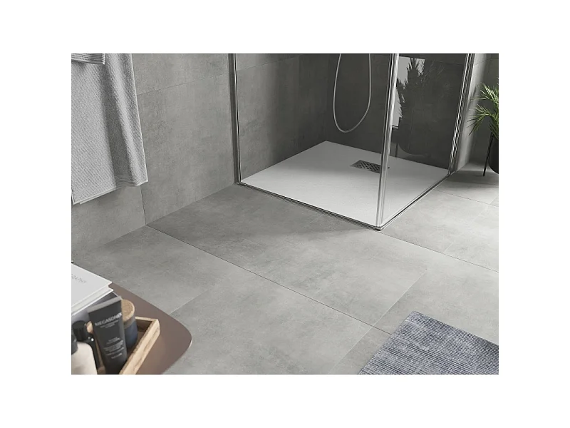Mexen Hugo brodzik kwadratowy SMC 70 x 70 cm, biały, maskownica inox - 42107070-X