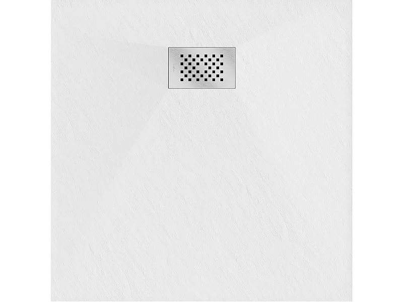 Mexen Hugo brodzik kwadratowy SMC 70 x 70 cm, biały, maskownica inox - 42107070-X