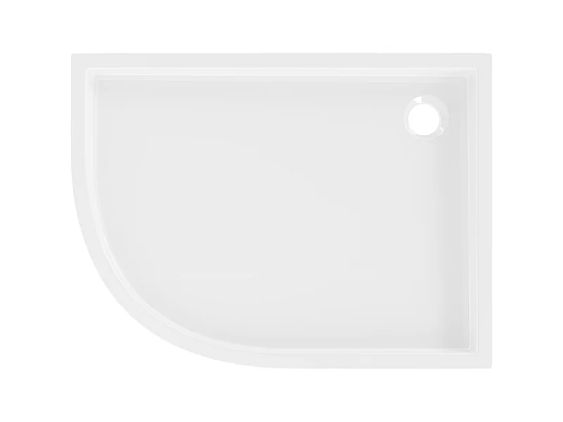 Mexen Flow+ semicircular asymmetric right shower tray 100 x 80 cm, white gloss - 46Q108010RH
