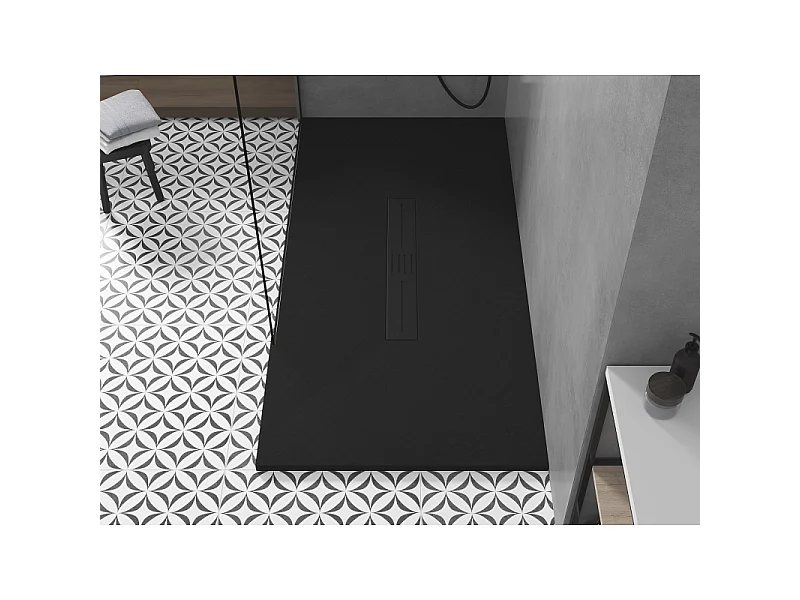Mexen Toro rechteckige Duschwanne SMC 200 x 90 cm, schwarz, schwarze Abdeckung - 43709020-B