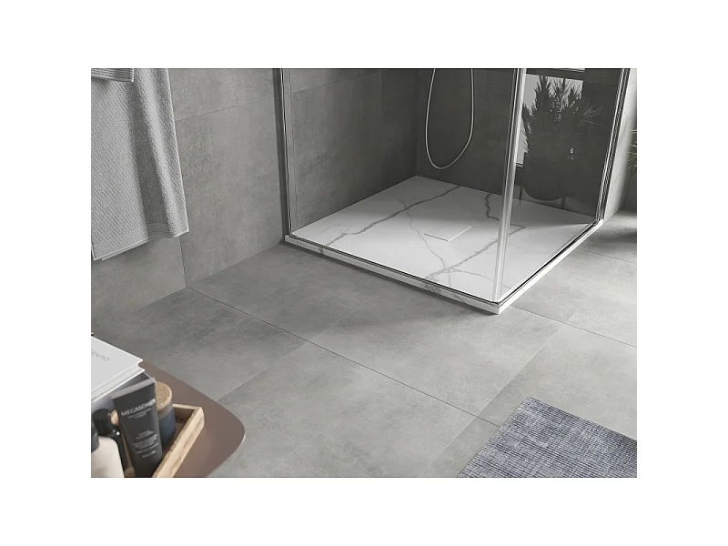 Mexen Hugo kvadratisk brusekar SMC 100 x 100 cm, hvid sten - 42151010
