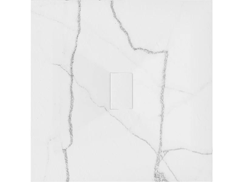 Mexen Hugo kvadratisk brusekar SMC 100 x 100 cm, hvid sten - 42151010