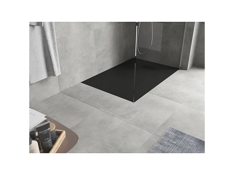 Mexen Hugo rectangular SMC shower tray 120 x 70 cm, black, black cover - 42707012-B