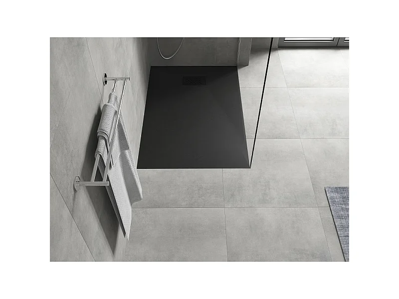 Mexen Hugo rectangular SMC shower tray 120 x 70 cm, black, black cover - 42707012-B