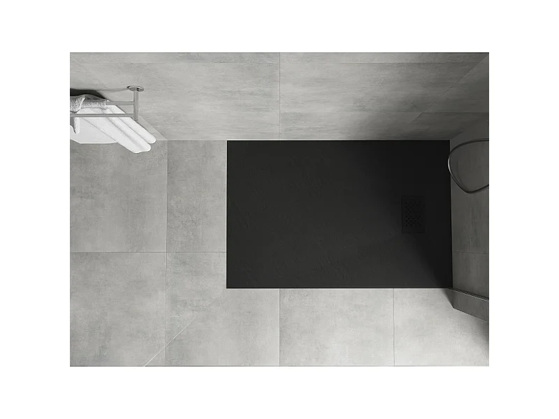 Mexen Hugo rectangular SMC shower tray 120 x 70 cm, black, black cover - 42707012-B