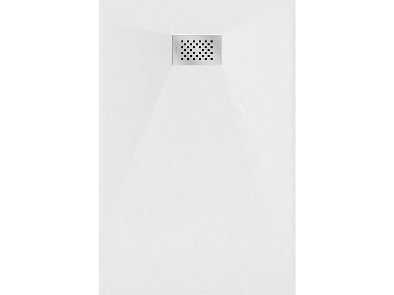 Mexen Hugo rectangular SMC shower tray 100 x 90 cm, white, inox cover - 42109010-X