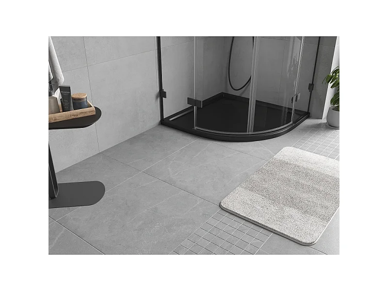 Mexen Flow semi-circular slim shower tray 90 x 90 cm, black matte - 46Q709090