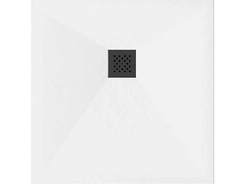 Mexen Stone+ base de duche composta quadrada 70 x 70 cm, branca, disfarce preto - 44107070-B