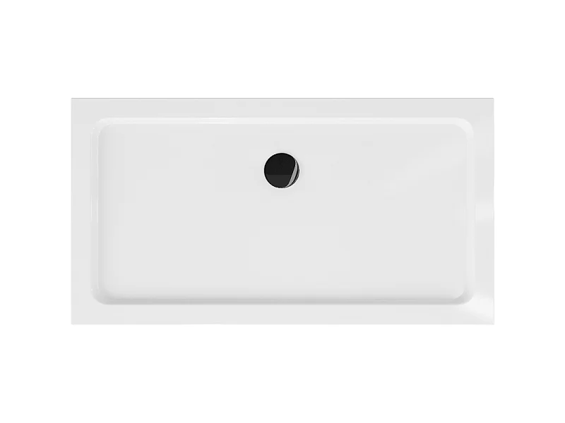 Mexen Flat receveur de douche rectangulaire slim 140 x 70 cm, blanc, siphon noir - 40107014B