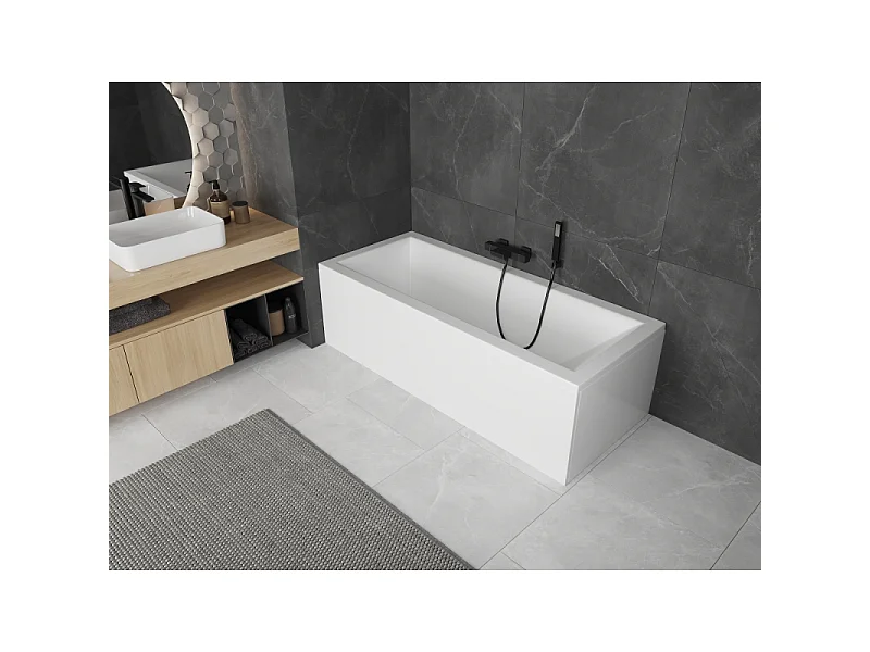 Mexen Cubik bañera rectangular 130 x 70 cm con revestimiento, blanca - 55031307000X