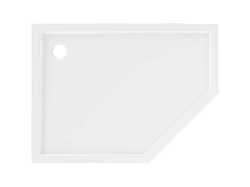 Mexen Flow receveur de douche pentagonal slim gauche 100 x 80 cm, blanc brillant - 46P108010L