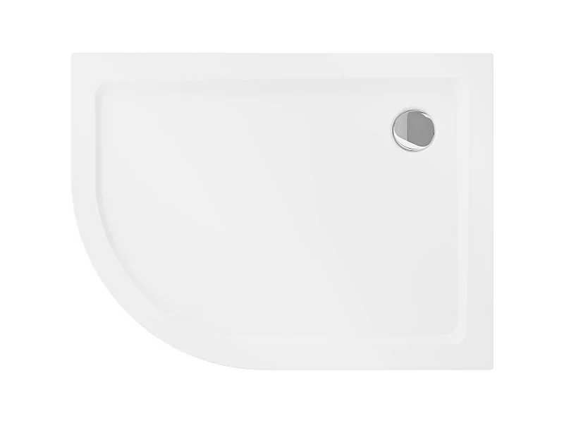 Mexen Flat Halbrunde Duschwanne Slim rechts 120 x 90 cm, weiß, Chrom-Siphon - 41109012P