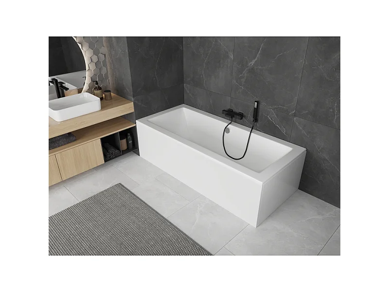 Mexen Cube vasca rettangolare 170 x 75 cm con pannelli, bianca - 55051707500X