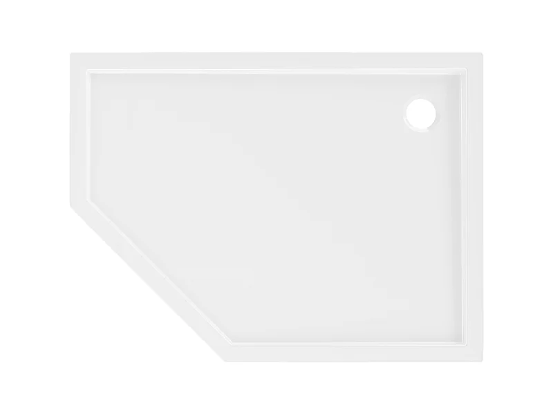 Mexen Flow Fünfeck-Duschwanne Slim rechts 100 x 90 cm, weiß glänzend - 46P109010R