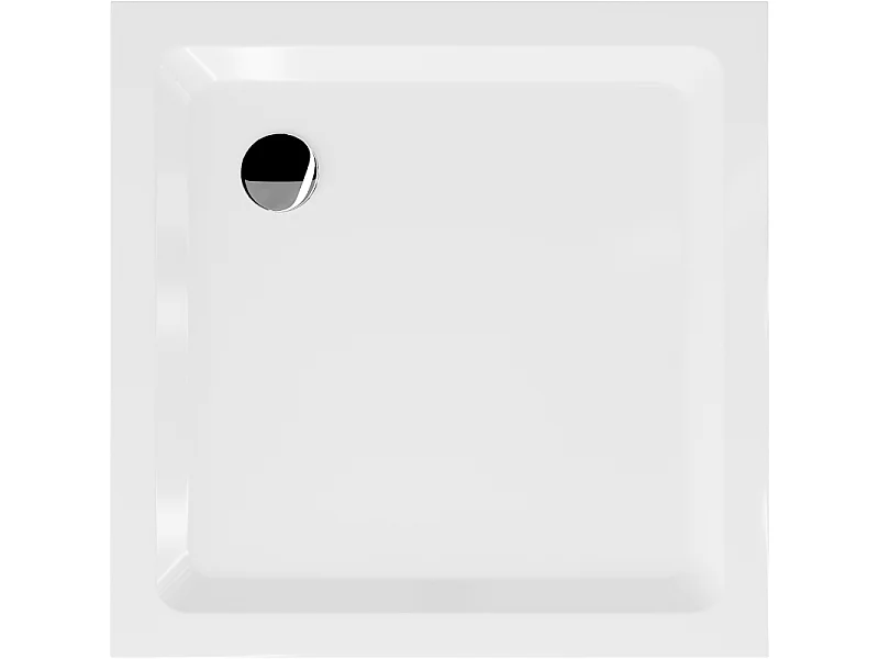 Mexen Flat slimme vierkante douchebak 100 x 100 cm, wit, chrom sifon - 40101010