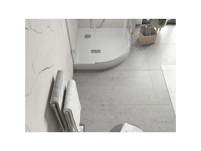 Mexen Flow+ halve ronde douchebak 80 x 80 cm, witte glans - 46Q108080H