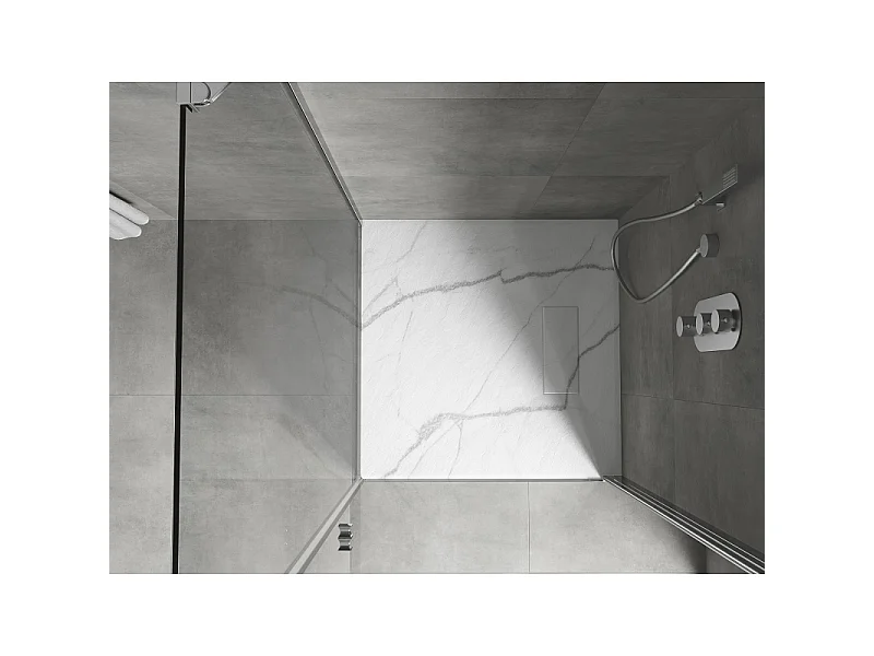 Mexen Hugo kwadrante douchebak SMC 70 x 70 cm, witte steen - 42157070
